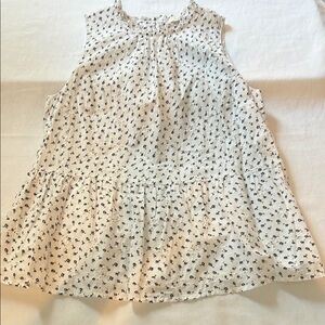 LOFT White and Black Sleeveless Floral Top